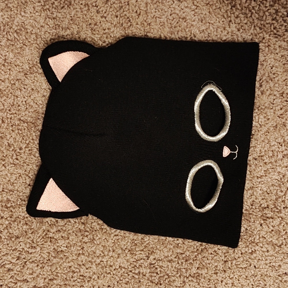 Cat beanie (with eye cut outs!!!)